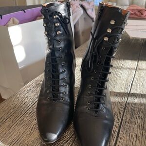 Ba&sh boots black real leather size 39